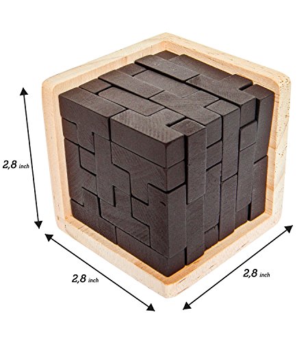 Genius T-Shape Wooden Brain Teaser Puzzle for all ages