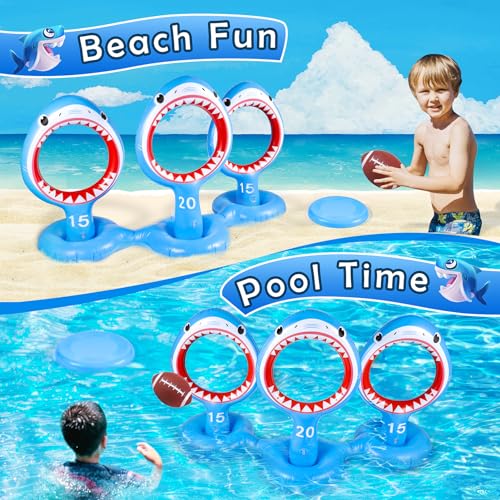 Shark Pool Toys & Inflatable Ring Toss Games