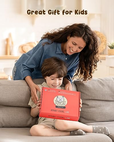 JoyCat Wooden Magnetic Fishing Game for Toddler Learning Toy