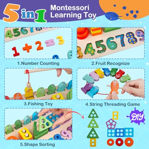 5 in 1 Montessori Wooden Educational Toy Set