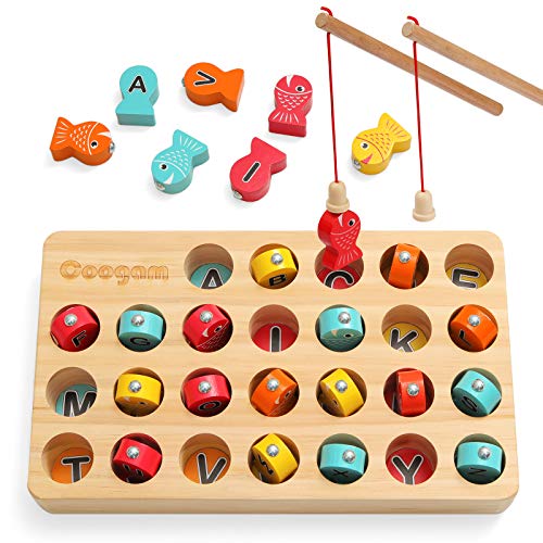 Wooden Magnetic Fishing Game for Kids 3-5 Years