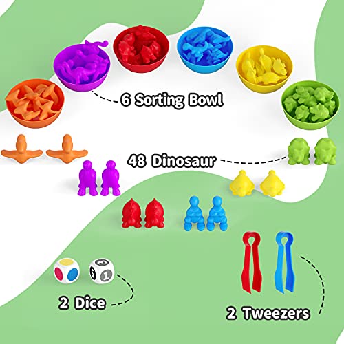 Dinosaur Matching Game with Sorting Cups - STEM Toy