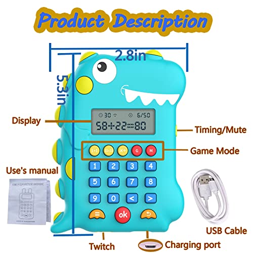 Dinosaur Talking Math Game Machine, Educational Kids Toy