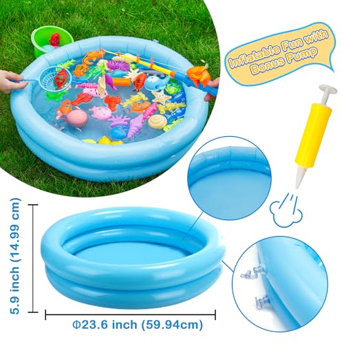 60PCS Magnetic Fishing Bath Toy Set for Toddlers