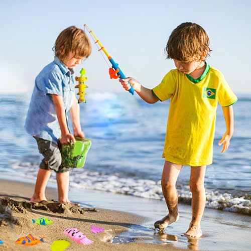 60PCS Magnetic Fishing Bath Toy Set for Toddlers