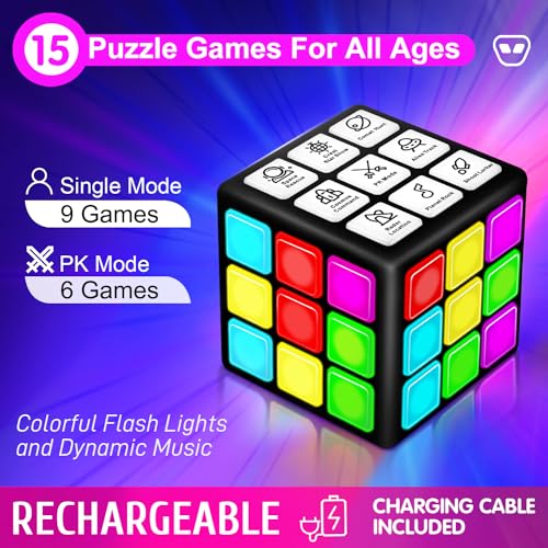 Xinbeiya Rechargeable Game Handheld Cube for 6-12 Years
