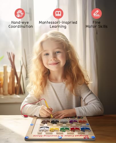 VIP Color and Number Maze - Wooden Magnet Board