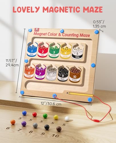 VIP Color and Number Maze - Wooden Magnet Board