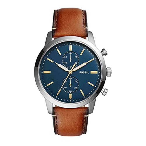 Fossil Men's Townsman Chronograph Watch Brown/Blue-Tone FS5279