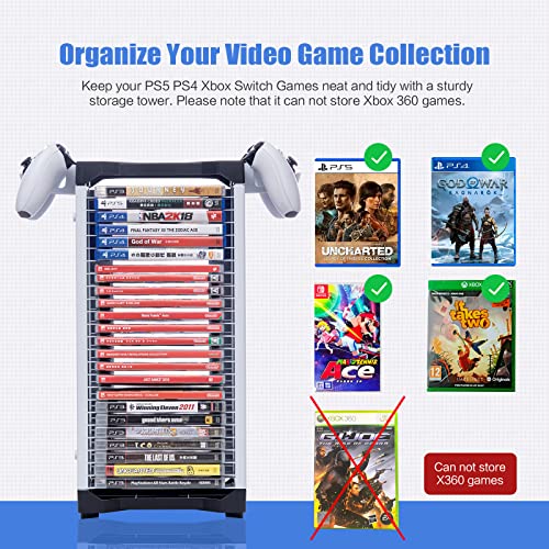 VIP Game Storage Tower: Organize PS5 PS4 Xbox Switch