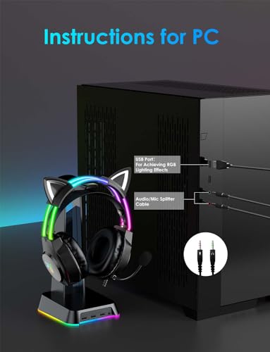VIP Cat Ear Gaming Headset with RGB & Surround Sound