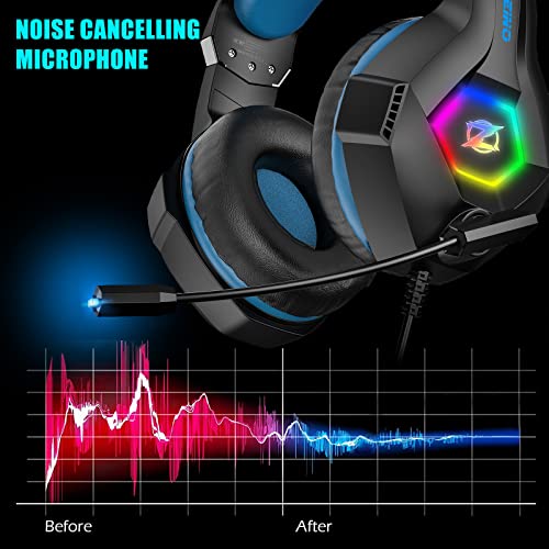PS4 Xbox One PC Gaming Headphones with RGB Lighting