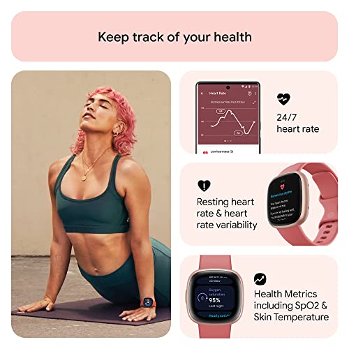 Fitbit Versa 4 Fitness Smartwatch VIP Pack Pink/Rose