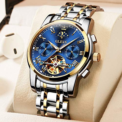 OLEVS Moon Phase Stainless Steel Men's Business Watch