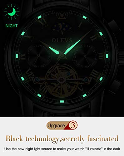 OLEVS Moon Phase Stainless Steel Men's Business Watch