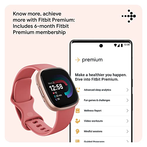 Fitbit Versa 4 Fitness Smartwatch VIP Pack Pink/Rose