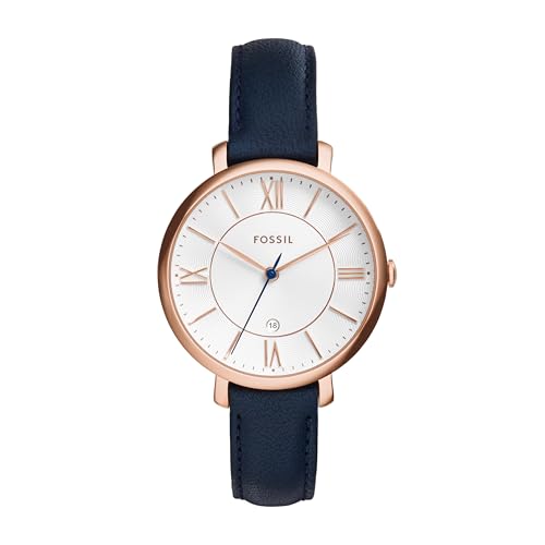 Fossil Women's Jacqueline Rose Gold Navy Watch ES3843