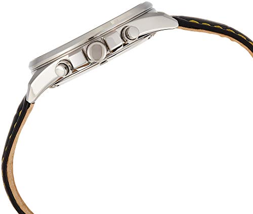 Seiko Men's VIP Leather Analog Black Watch