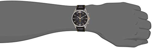 Seiko Men's VIP Leather Analog Black Watch