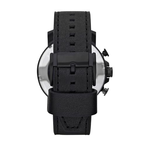 Fossil Men's Nate Black Stainless Steel Leather Watch
