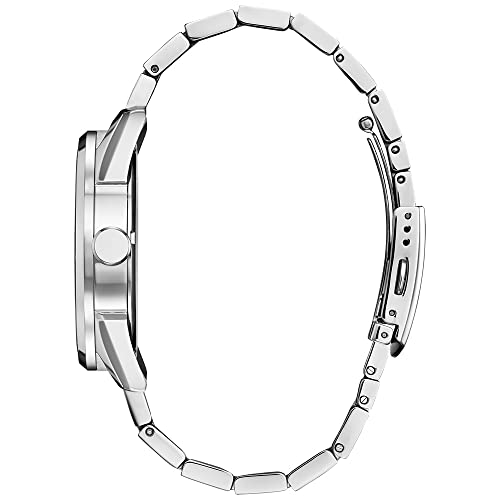 Citizen Mens Classic Eco-Drive Watch Silver-Tone Blue Dial