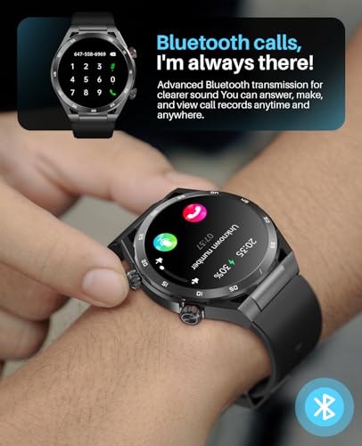 Bluetooth Call Smartwatch for Men Women Fitness IP67 Black