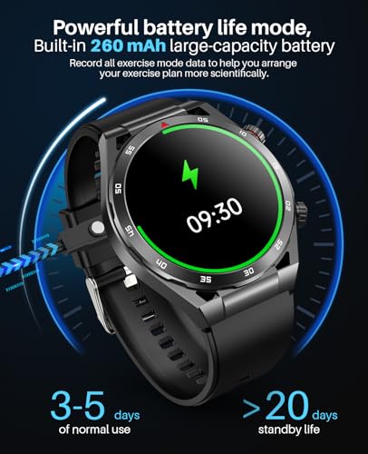 Bluetooth Call Smartwatch for Men Women Fitness IP67 Black