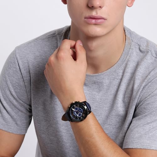 Fossil Men's Grant Quartz Chronograph Watch, Black/Navy, FS5061
