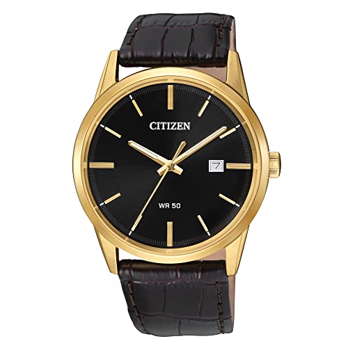 Citizen Quartz Men's Casual Watch, Stainless Steel & Leather