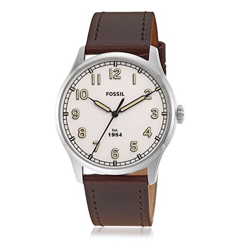 Fossil Men's Stainless Steel and Leather Slim Watch
