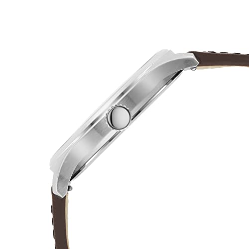 Fossil Men's Stainless Steel and Leather Slim Watch