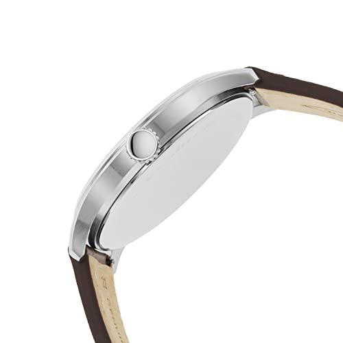 Fossil Men's Stainless Steel and Leather Slim Watch