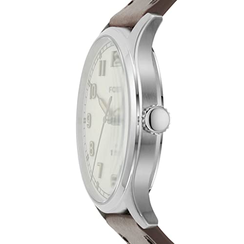 Fossil Men's Stainless Steel and Leather Slim Watch