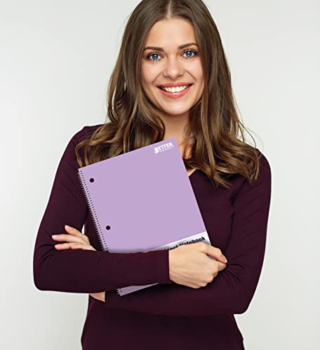 6 Pack Spiral Notebooks, Assorted Pastel Colors, College Ruled