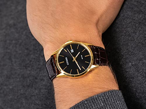 Citizen Quartz Men's Casual Watch, Stainless Steel & Leather