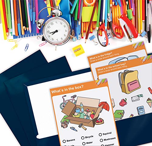 25 Pack Dark Blue Glossy Laminated Paper Folders