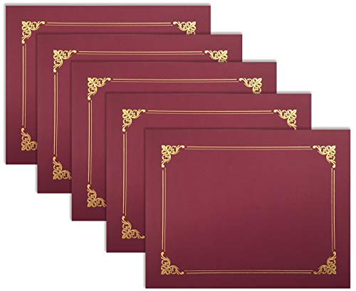 VIP Red Certificate Holders with Gold Foil Border