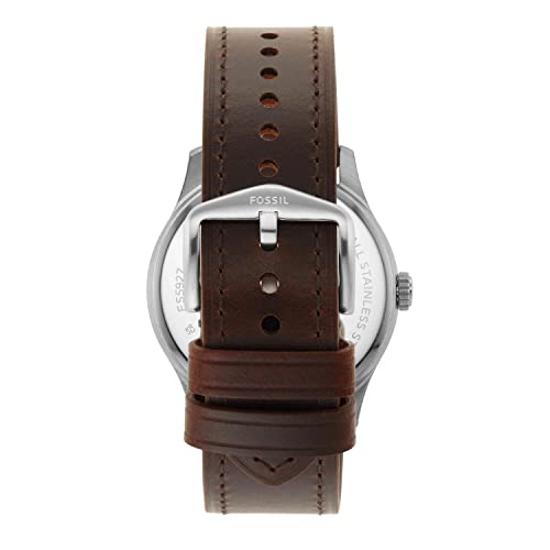 Fossil Men's Stainless Steel and Leather Slim Watch