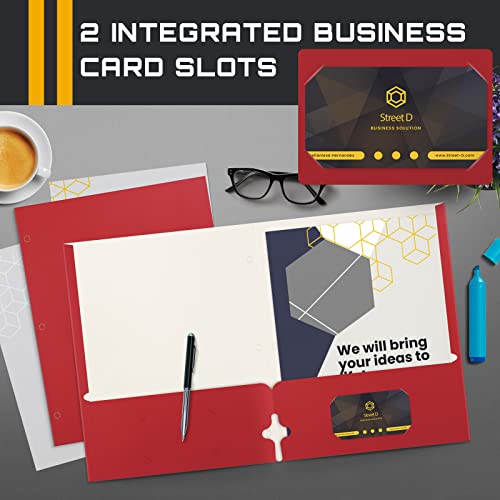 VIP Red Letter Size Paper Folders, 50-Pack