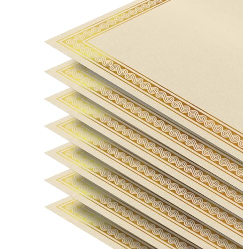 Gold Foil Border Certificate Paper, Letter Size Blank