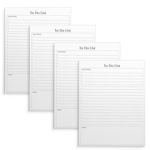 To Do List Notepad, 50 Sheets (4 Pack)