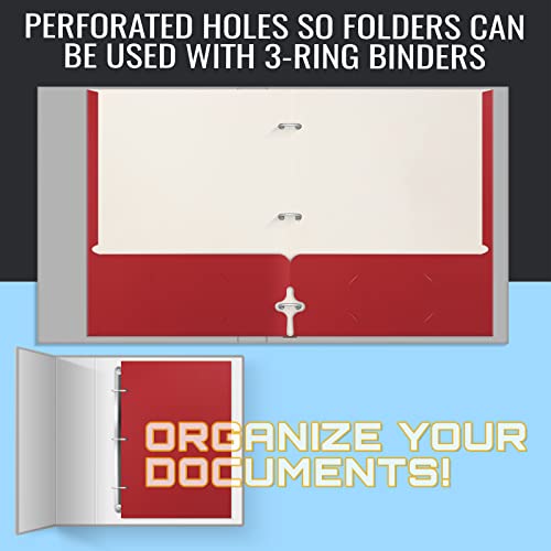 VIP Red Letter Size Paper Folders, 50-Pack