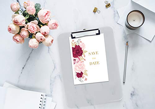 12 Pack Clear Plastic Clipboards, 12.5 x 9 Inch