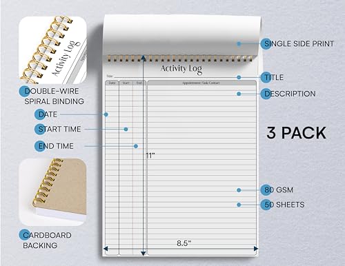 Activity Log Notepad 8.5" x 11" - VIP Shopping