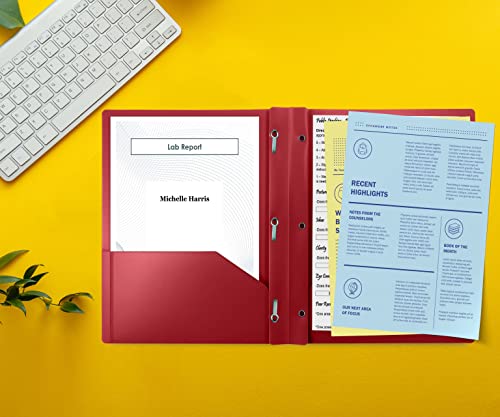 Heavyweight Burgundy Plastic 2 Pocket Folders, 24 Pack