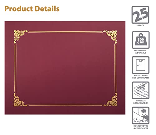 VIP Red Certificate Holders with Gold Foil Border