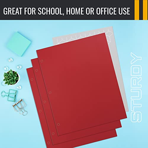 VIP Red Letter Size Paper Folders, 50-Pack
