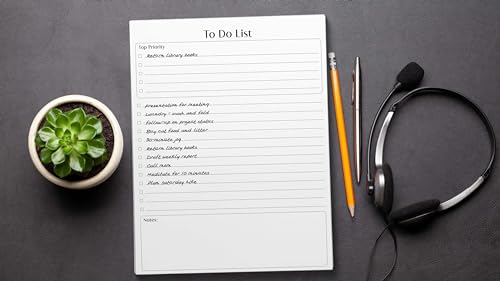 To Do List Notepad, 50 Sheets (4 Pack)