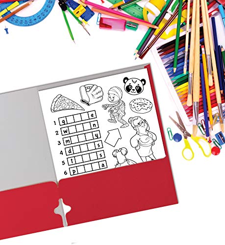 VIP Red Letter Size Paper Folders, 50-Pack