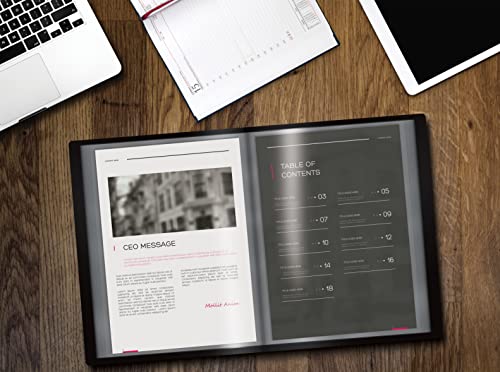 Premium Presentation Book Bundle, Black, Clear View, 48 Sheets